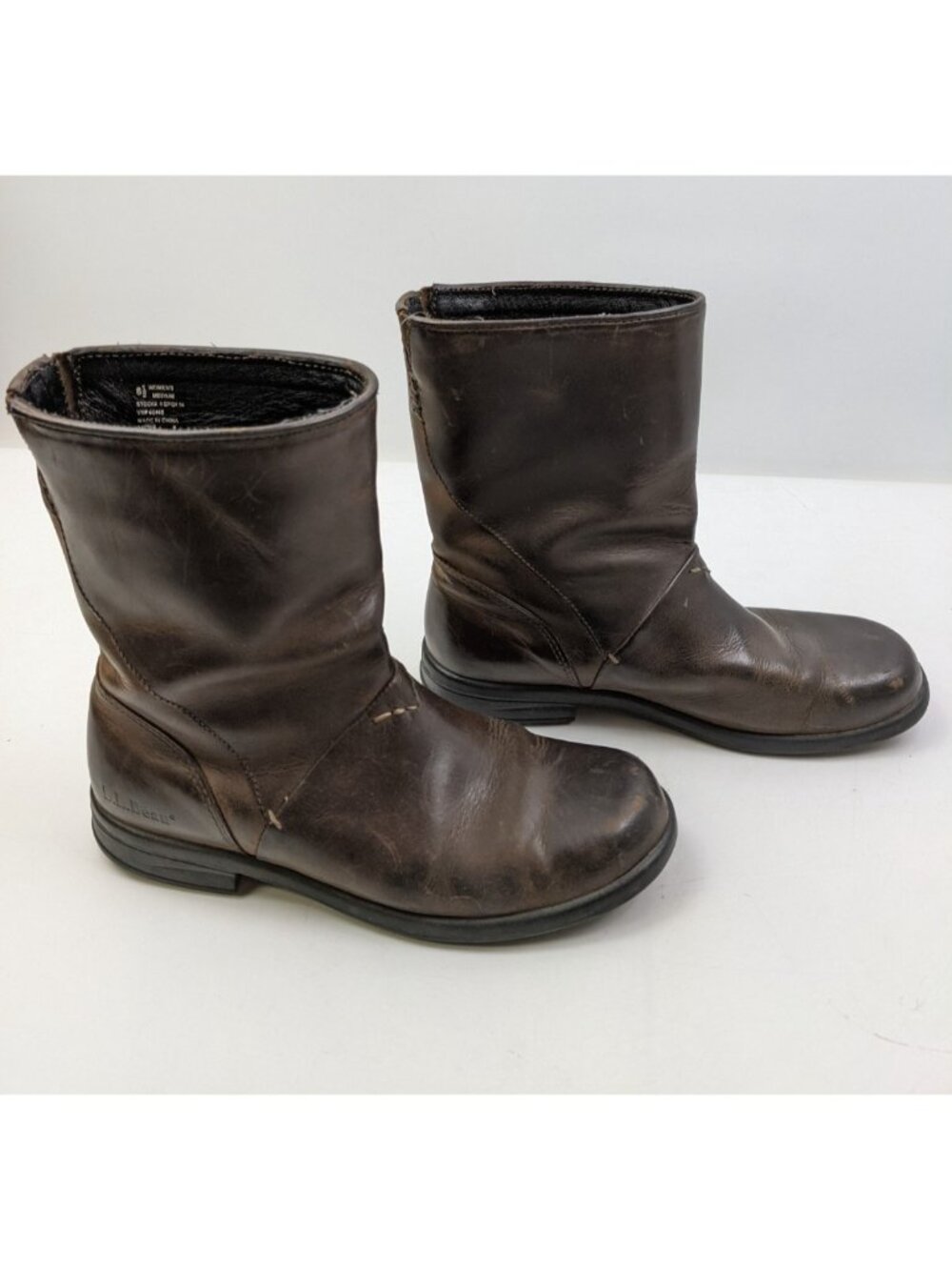 LL Bean Womens Size 8.5 M Brown Ankle Nubuck Boots Booties 0 BPG4 04